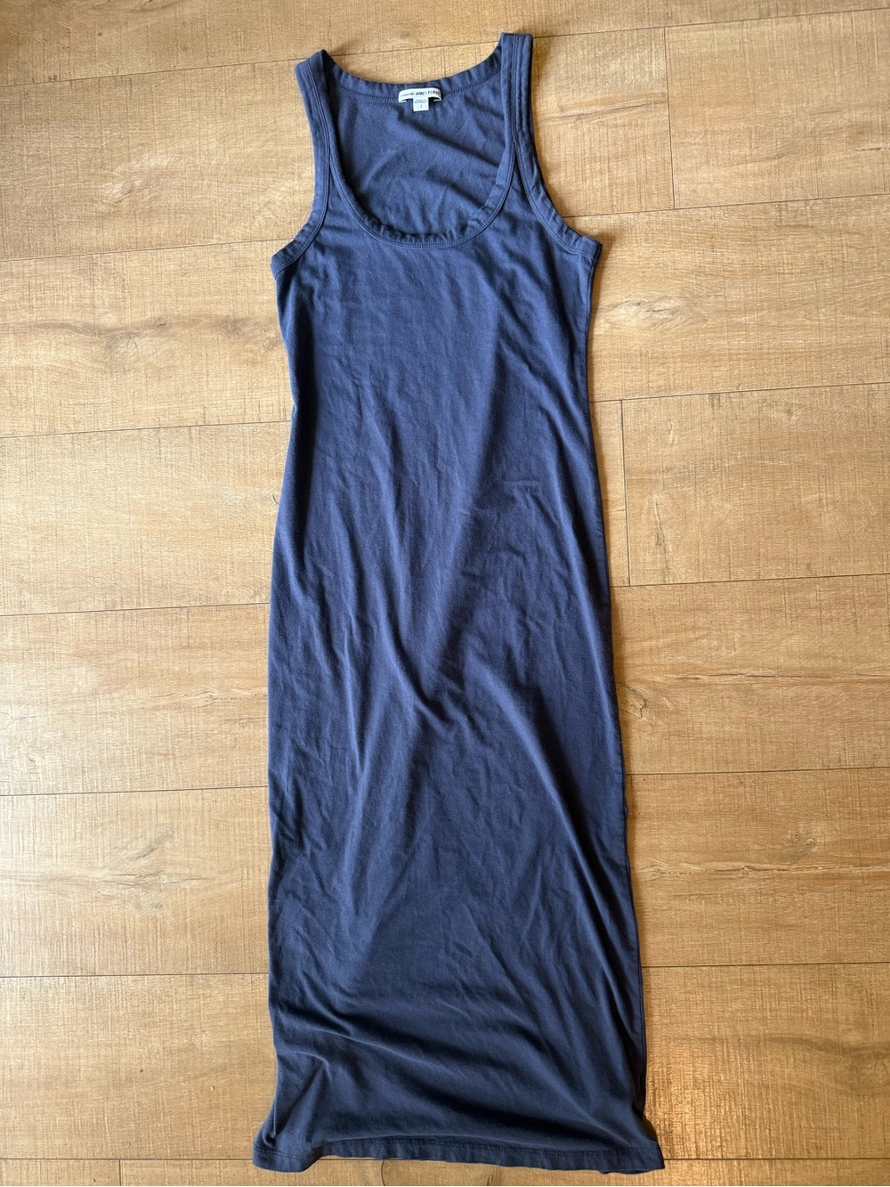 JAMES PERSE dress Sz Small 1 Cotton Blend Scoop Neck Muted Blue Maxi Minimalist